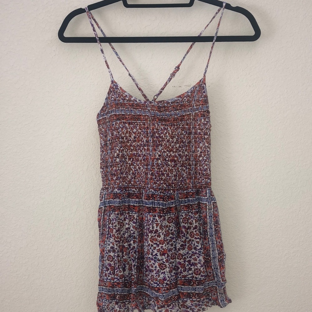 Forever 21 Floral Smocked Flared Blouse Size S